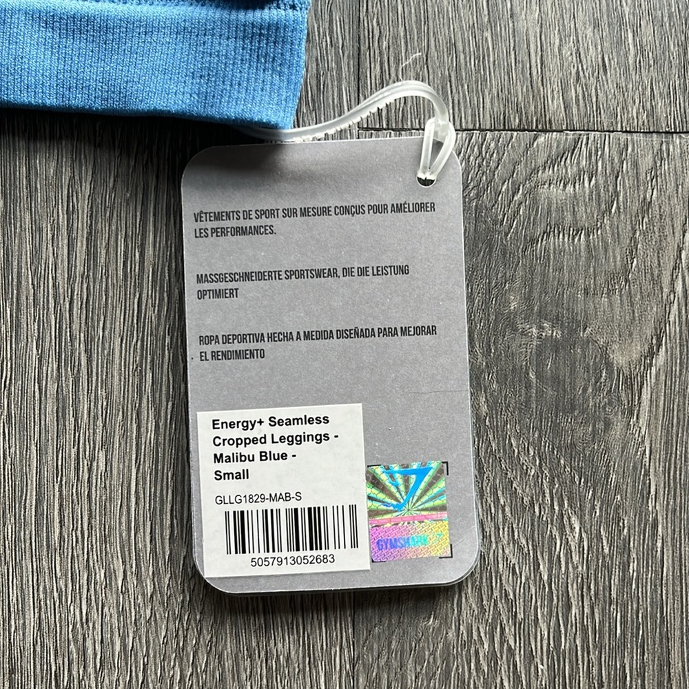 Gymshark Energy+ Seamless Cropped Leggings ✧ Malibu Blue ✧ Size S - Picture 5 of 5